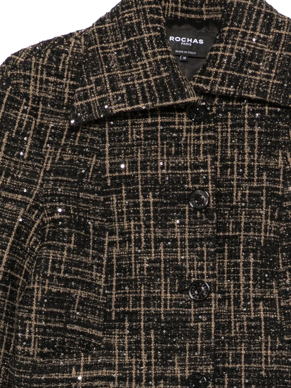 Rochas Geruit jack met pailletten Zwart