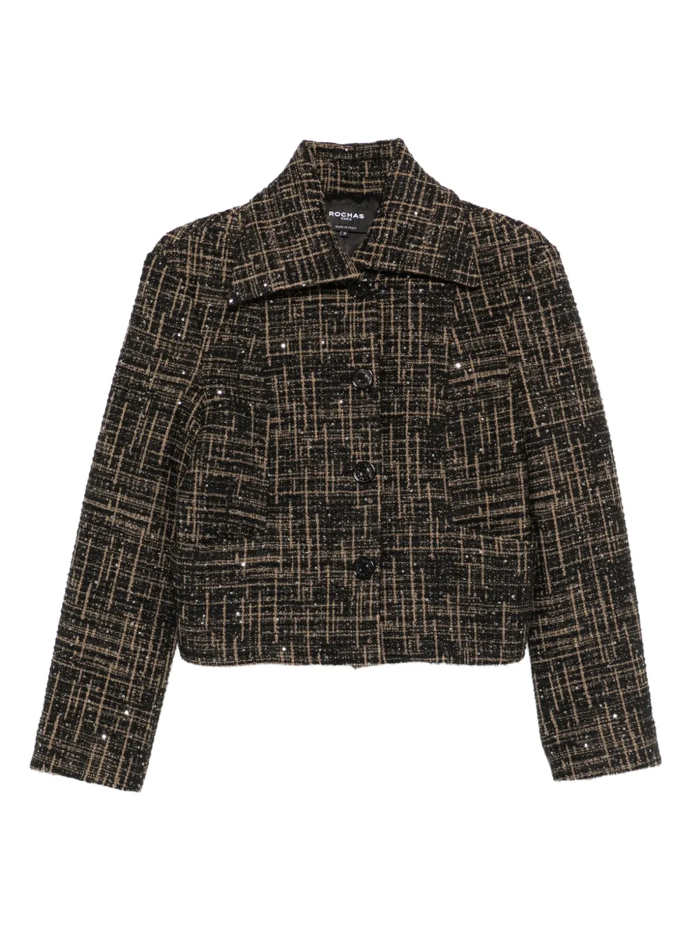 Rochas sequin-embellished check-print jacket | Black | Image 1