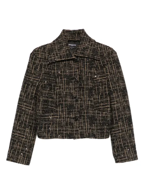 Rochas sequin-embellished check-print jacket