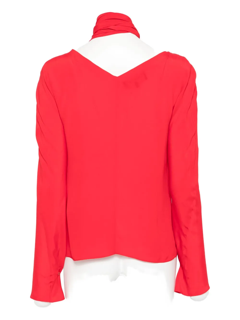 Rochas pussy-bow long-sleeve blouse - Rood
