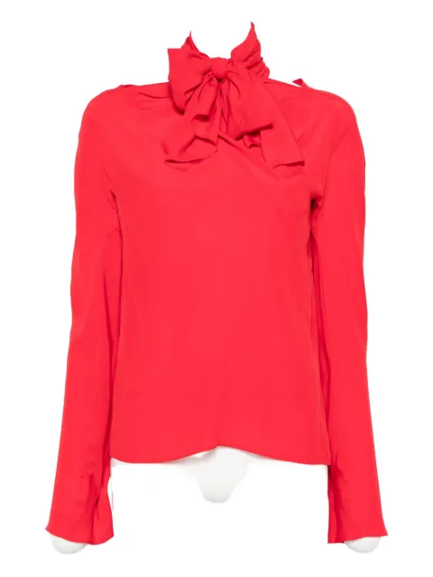 Rochas pussy-bow long-sleeve blouse