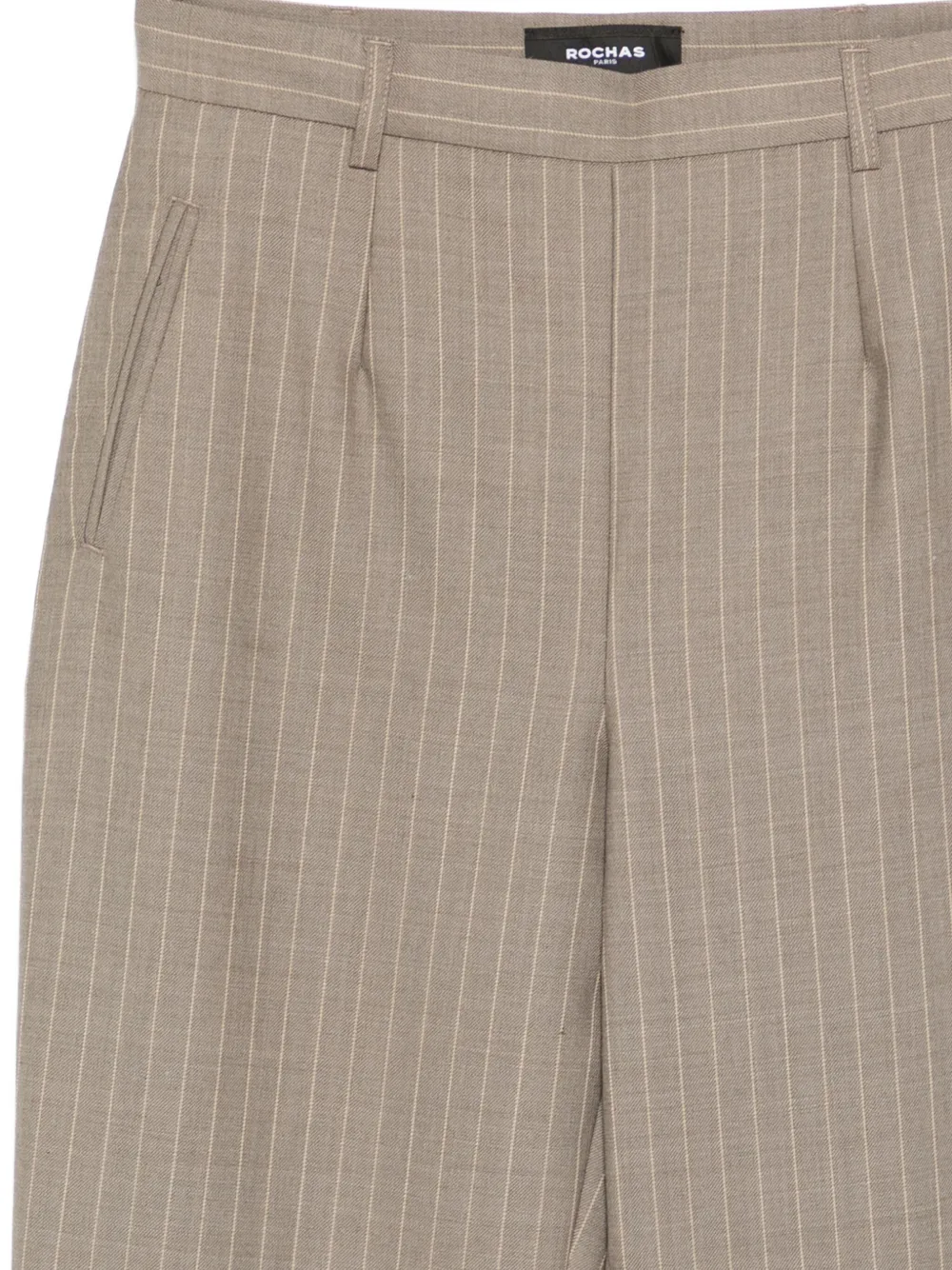 Rochas Pinstriped Pleated Trousers In Neutral