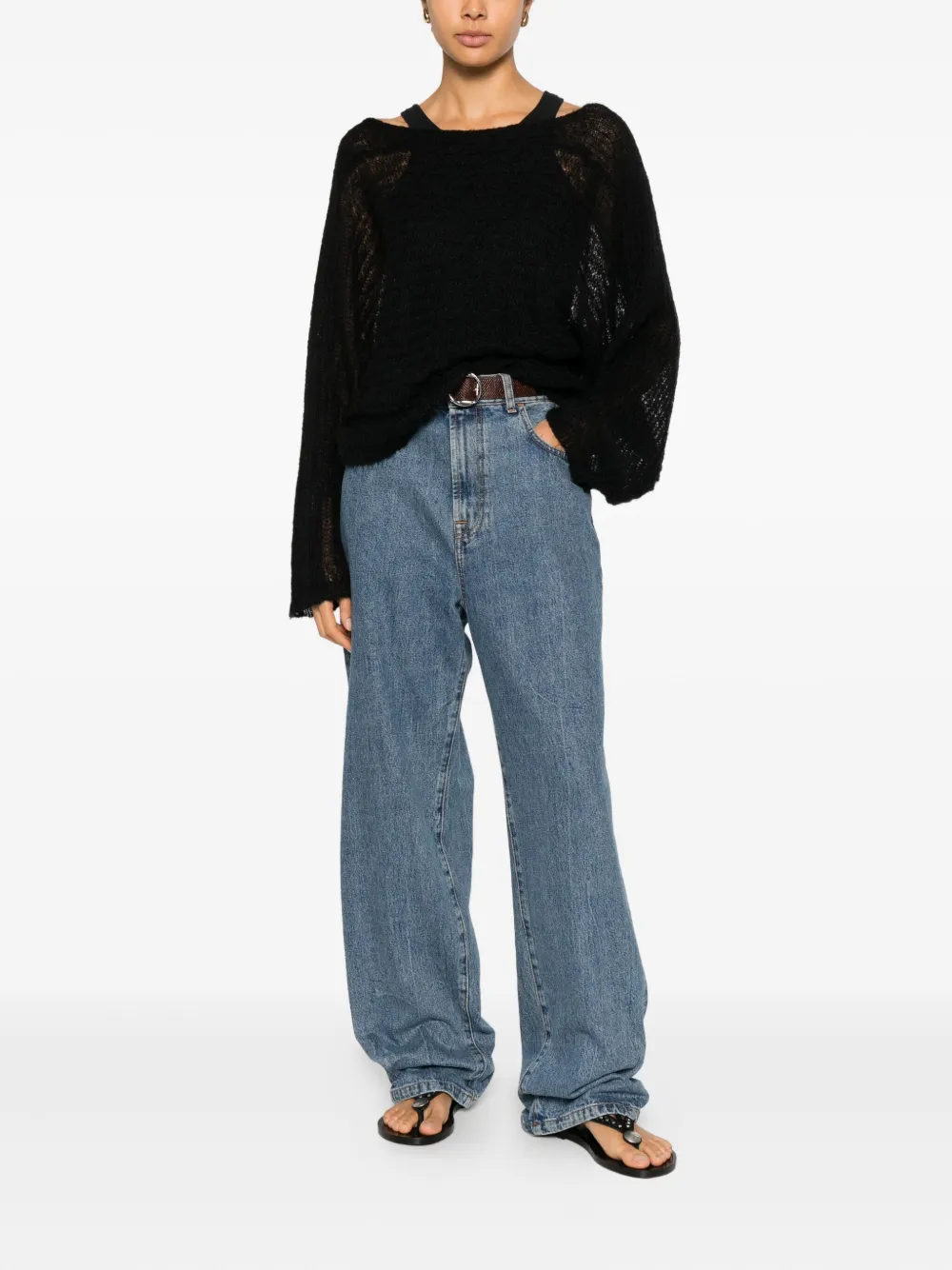 Giorgio Armani Pre-Owned 2000s frayed sweater | Image 2