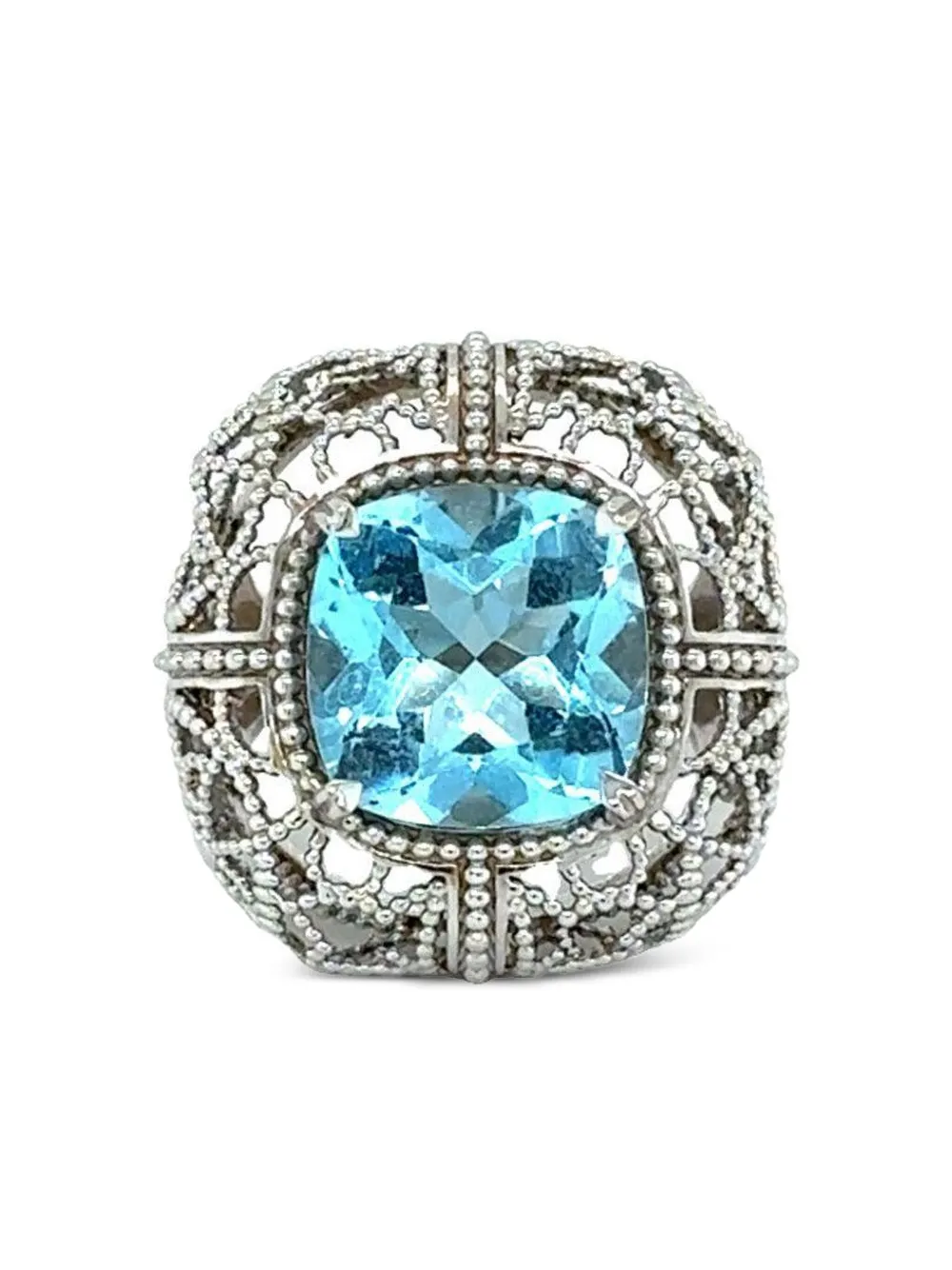 Lisa Nik anillo en oro blanco 18kt con topacio | plateado | Image 1