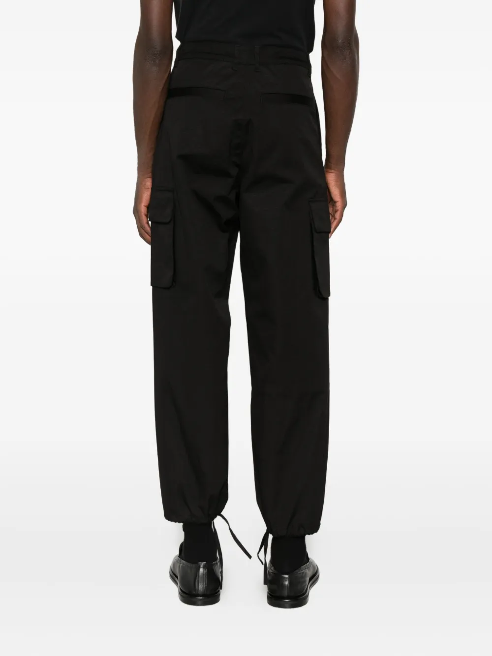 Arte Antwerp Cargo-pocket Tie-hem Pants In Black