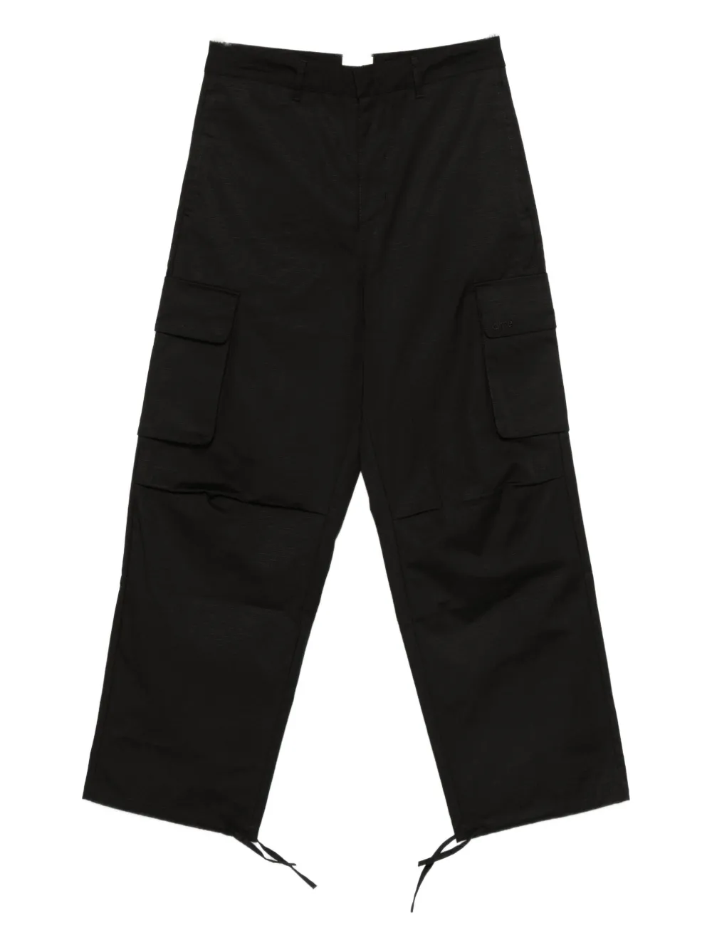 Arte Antwerp Cargo-pocket Tie-hem Pants In Black