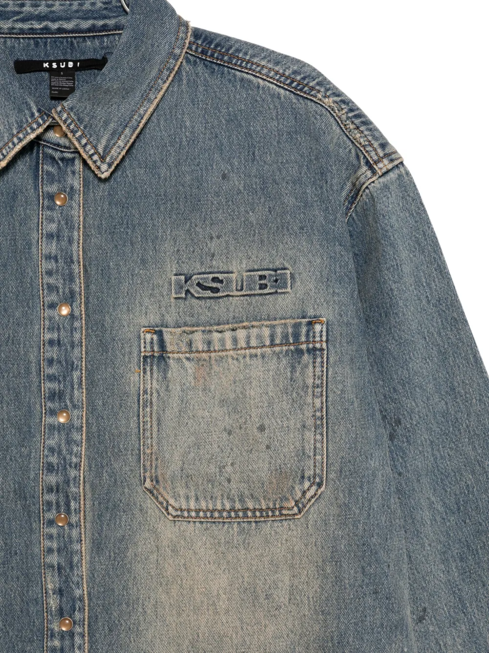 Ksubi Long-sleeve Denim Shirt In Blue