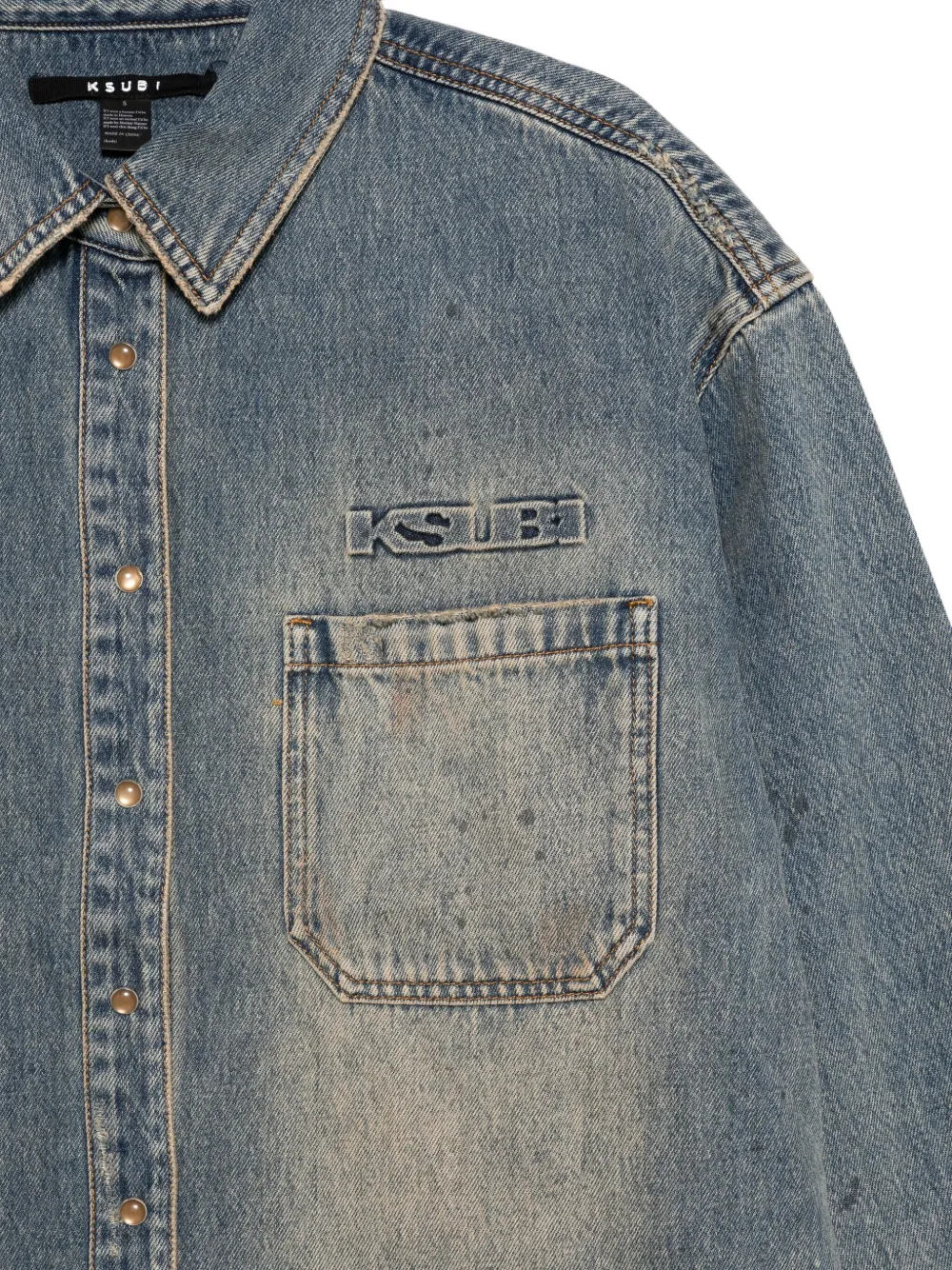  Ksubi Camicia Denim A Maniche Lunghe - Blu 