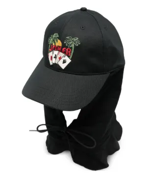 MARTINE ROSE CAP ダメージ キャップ Martine Rose ダメージ ロゴ キャップ | ブラック | FARFETCH JP
