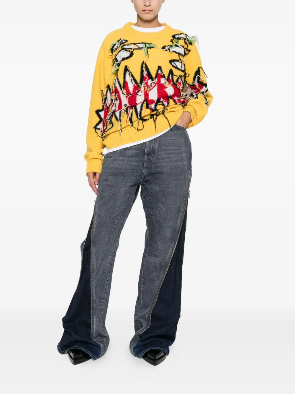 Charles Jeffrey Loverboy Guddle Loverboy Logo Sweater In Yellow