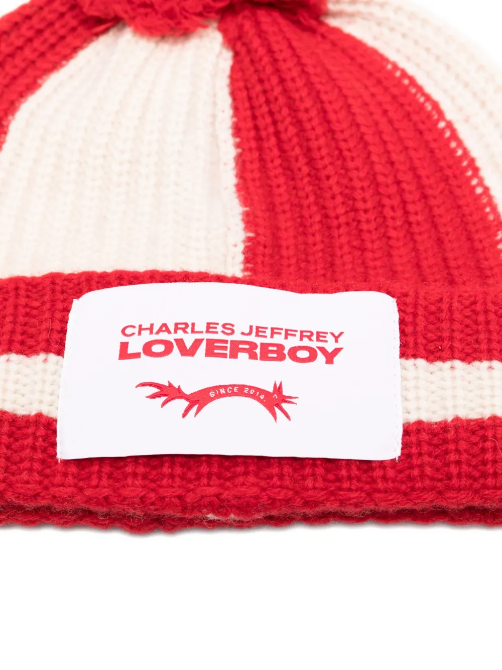 Charles Jeffrey Loverboy Pompom Beanie Hat In Red
