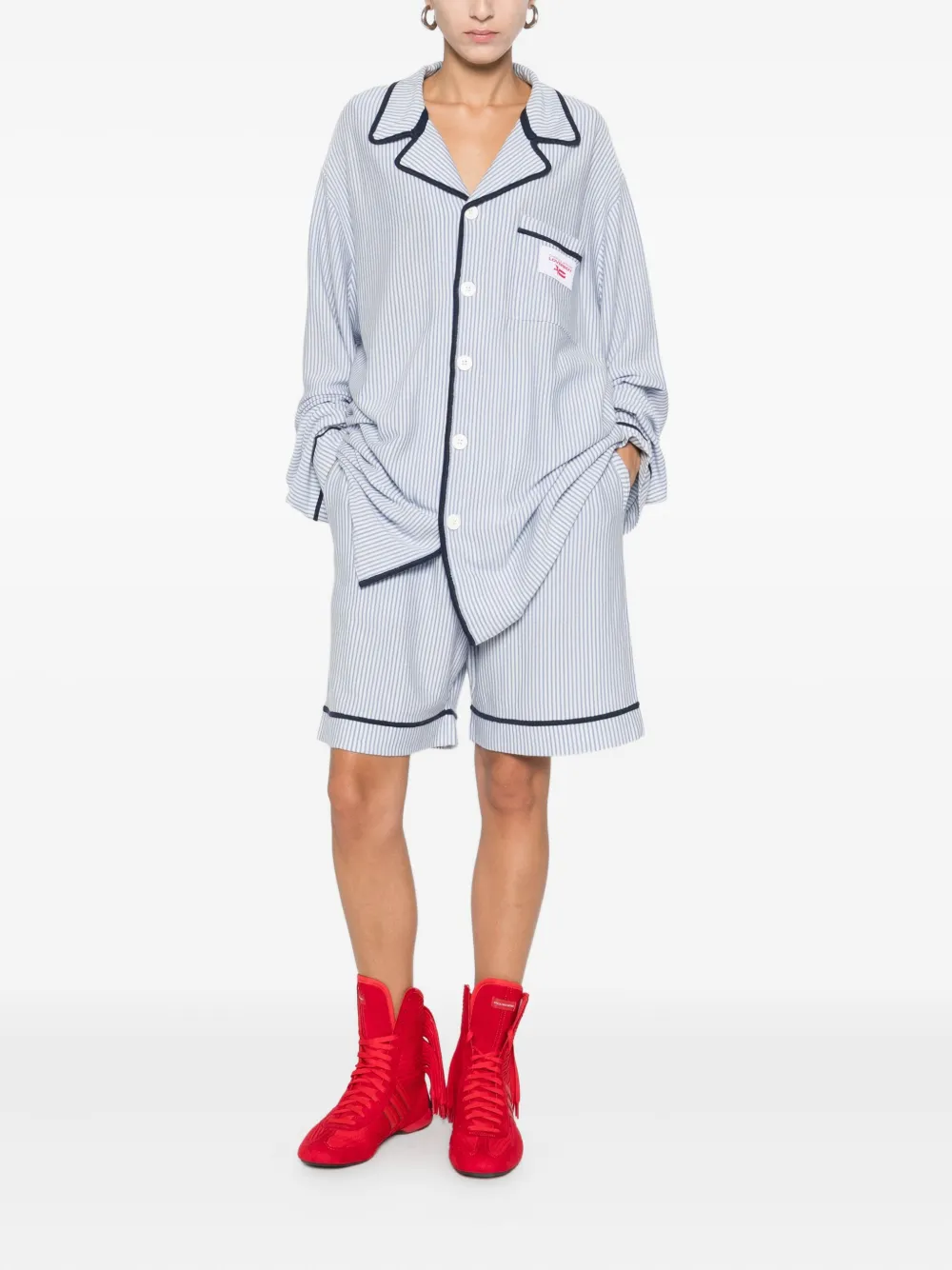 Charles Jeffrey Loverboy Striped Shirt In Blue