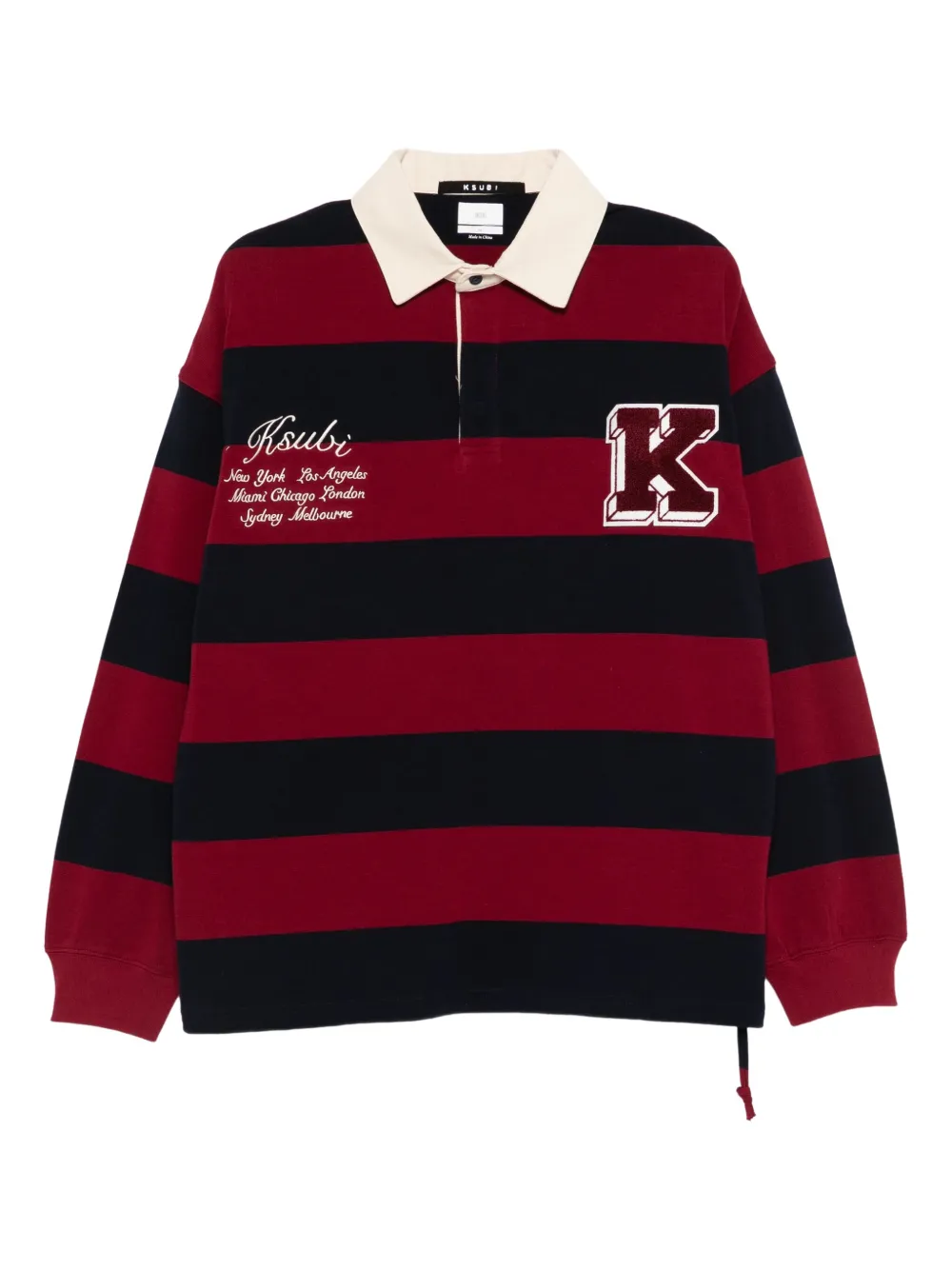 Ksubi Rugged Rugby Jersey Fire Fade sweatshirt | Red | Image 1