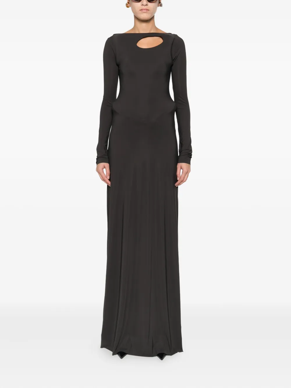 Ottolinger cut-out long-sleeve maxi dress - Grijs