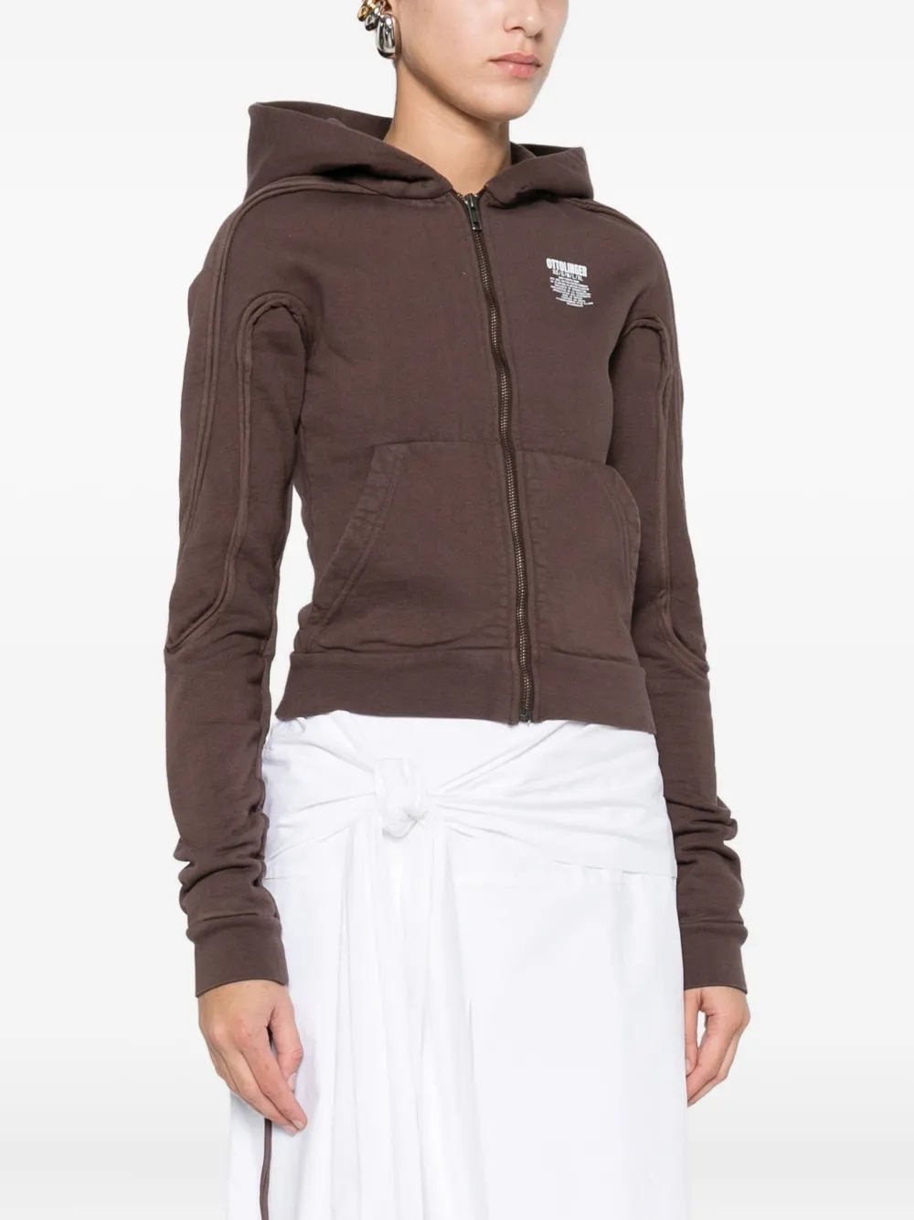 Ottolinger Zip-up Hoodie In Brown