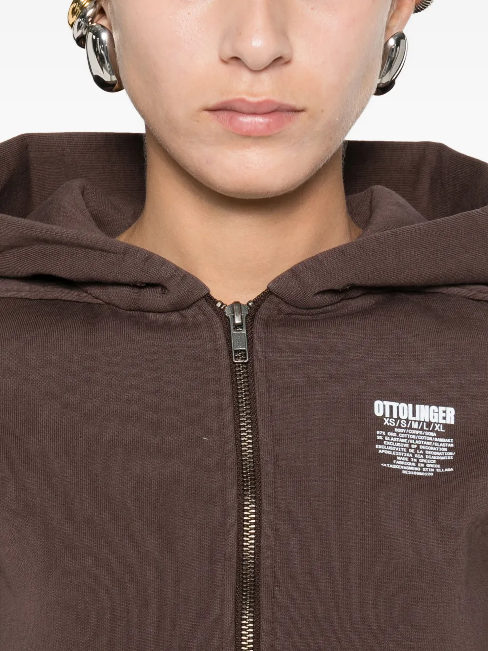 Ottolinger Zip-up Hoodie In Brown