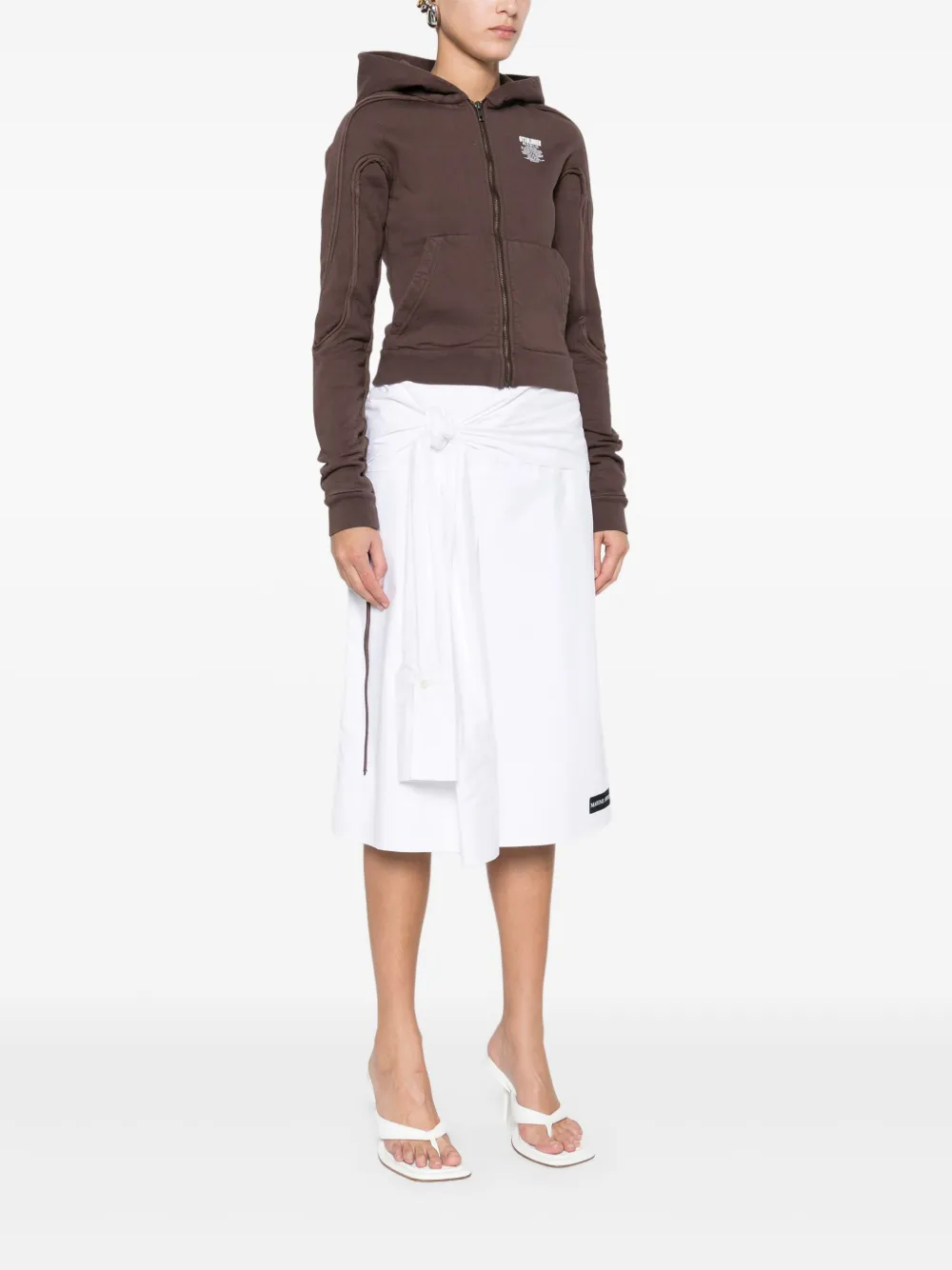 Ottolinger Hoodie met rits Bruin