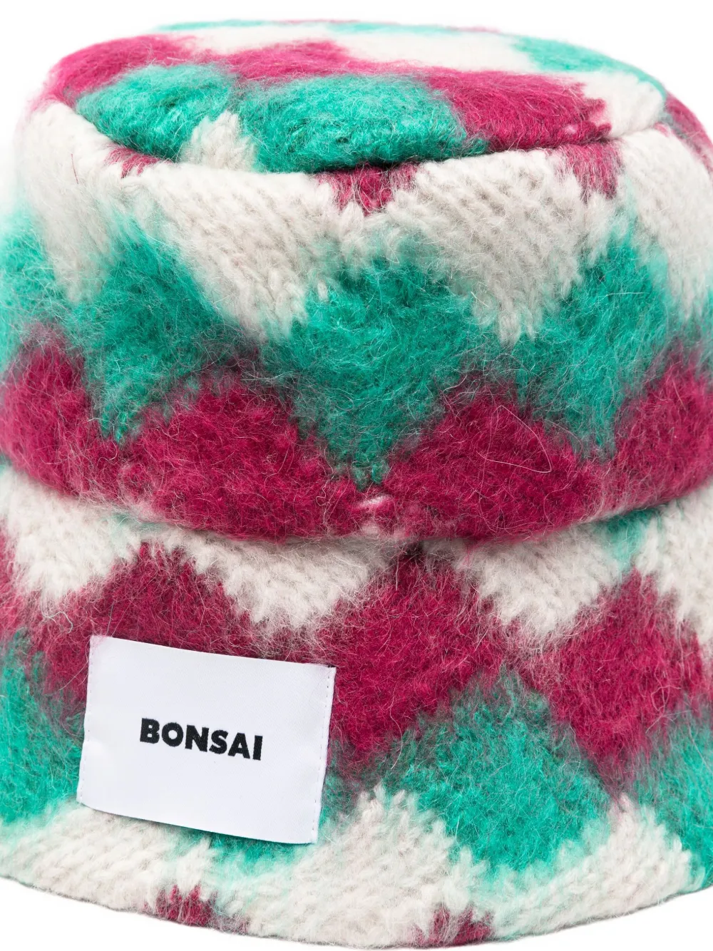 Bonsai Vissershoed met geometrisch patroon Wit