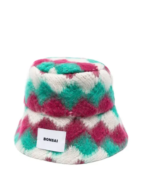 Bonsai geometric-pattern bucket hat