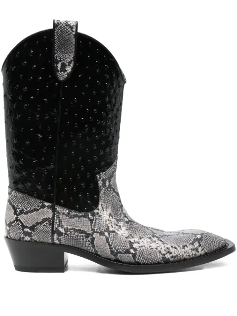 Martine Rose snakeskin-embossed cowboy boot