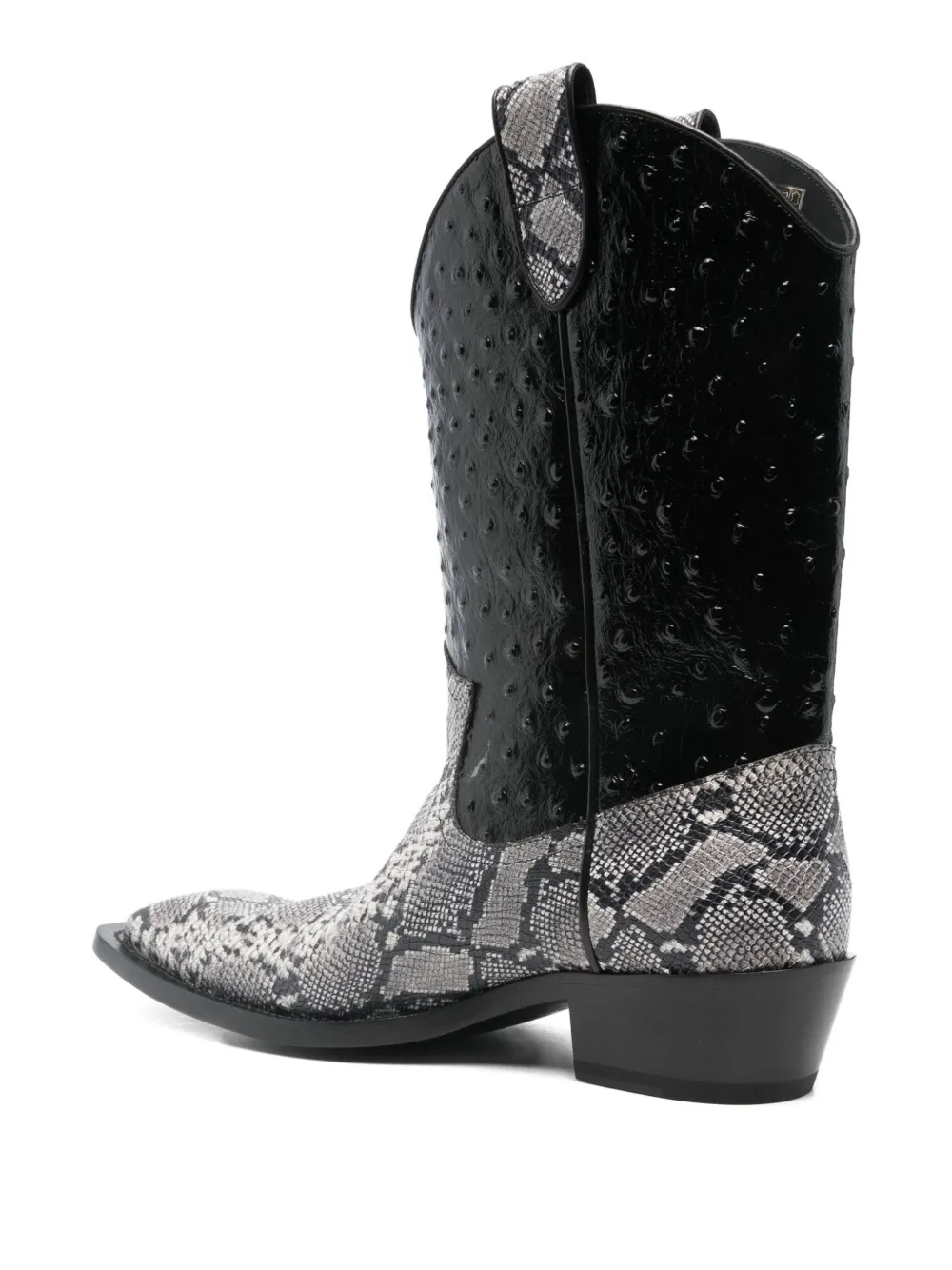 Martine Rose Snakeskin-embossed Cowboy Boot In Multi