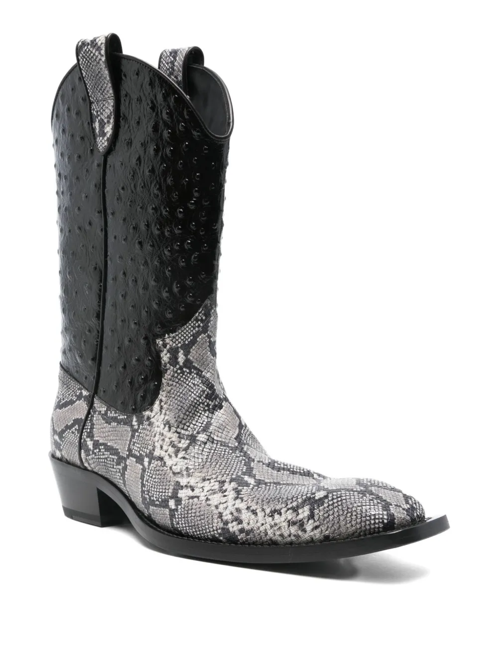 Martine Rose Snakeskin-embossed Cowboy Boot In Multi