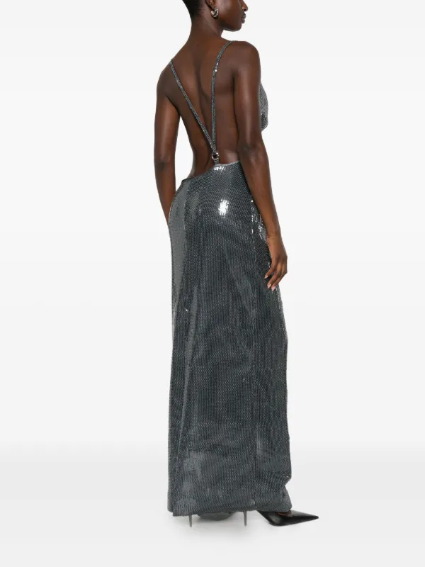 coperni silver dress Embellished halterneck minidress in silver - Coperni