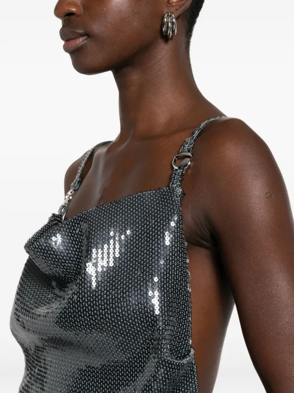 coperni silver dress Coperni cowl-neck Strap Dress | Grey