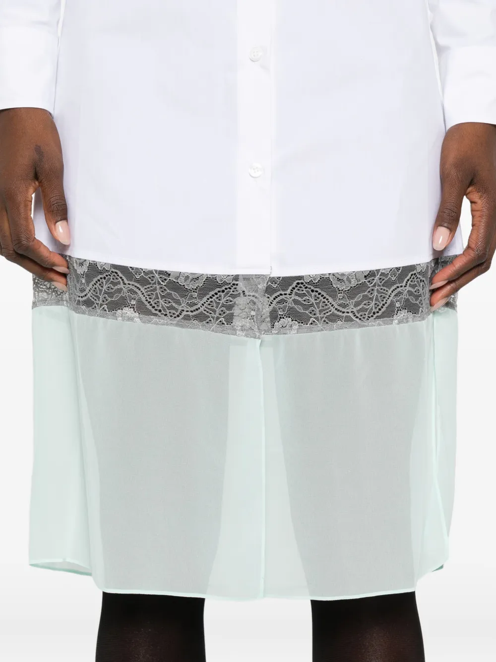 Coperni Gelaagde blousejurk Wit