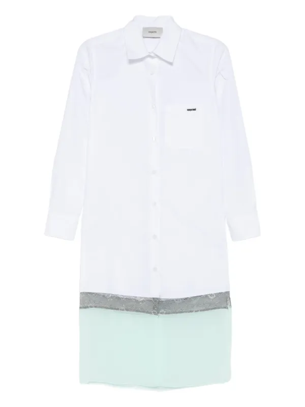 Coperni Layered Shirt Dress in White