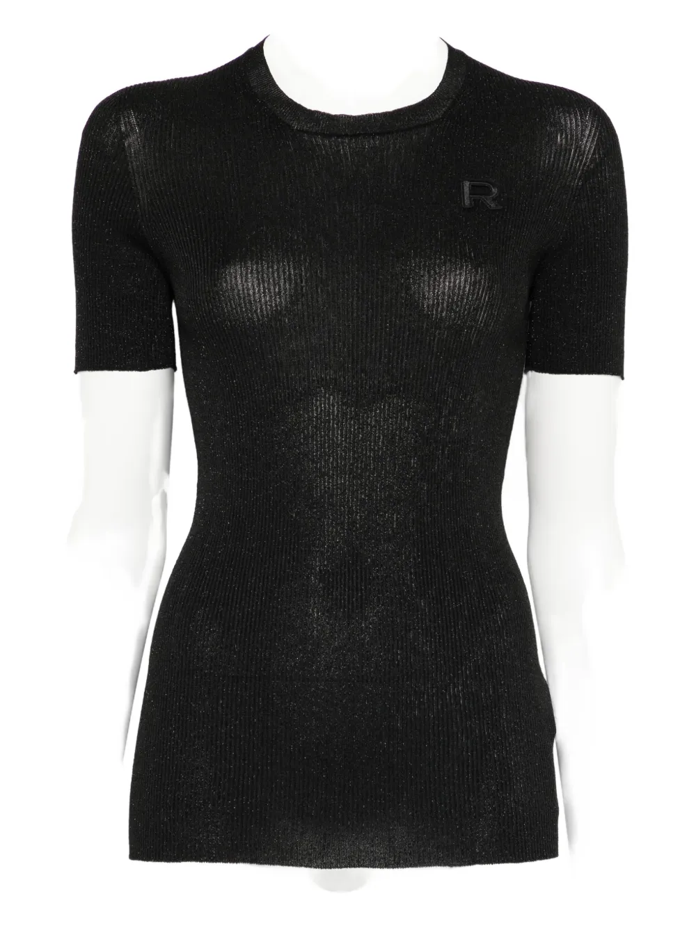 Rochas Logo-appliqué Knitted T-shirt In Black