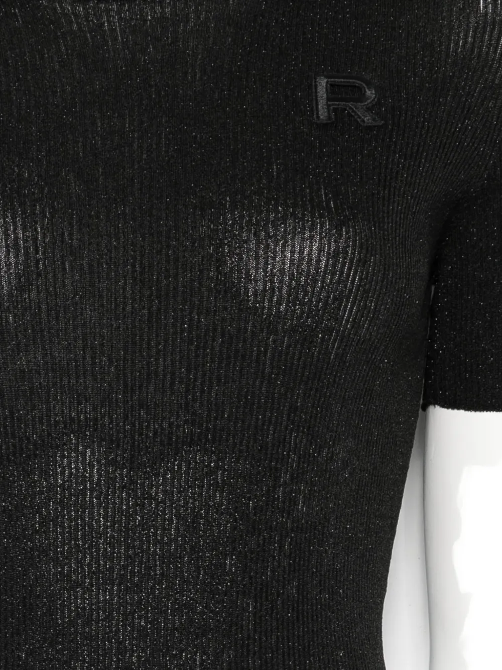 Rochas Logo-appliqué Knitted T-shirt In Black