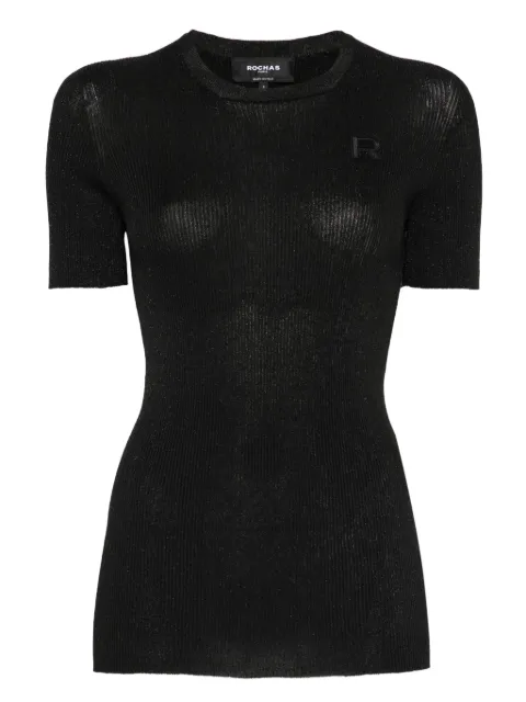 Rochas logo-appliqué knitted T-shirt