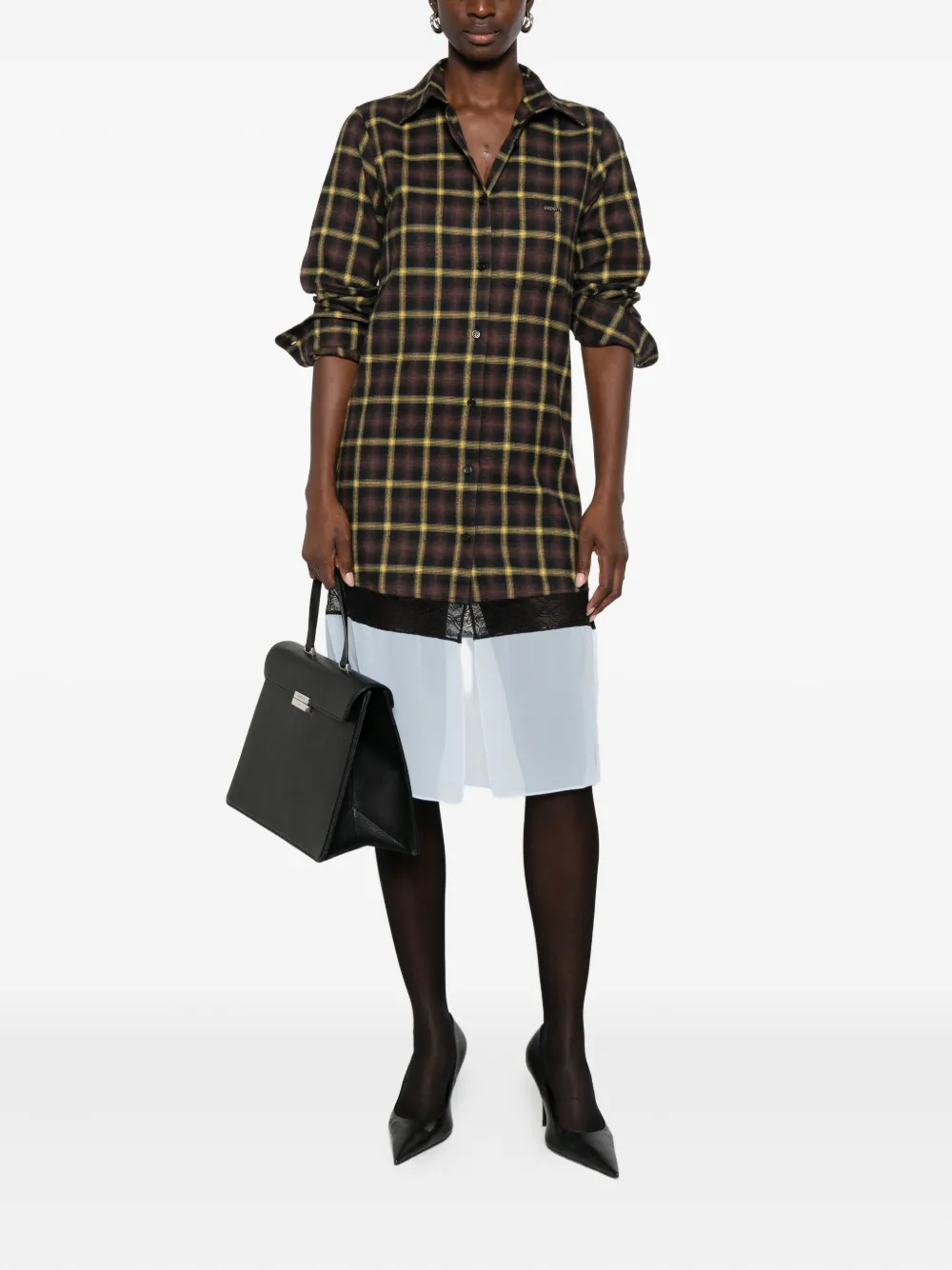 Coperni panelled layered dress - Bruin