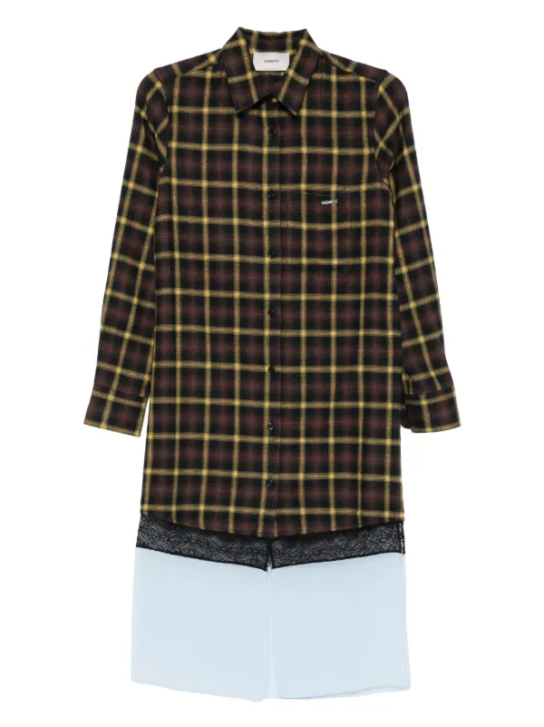 Coperni Panelled Layered Dress in Brown