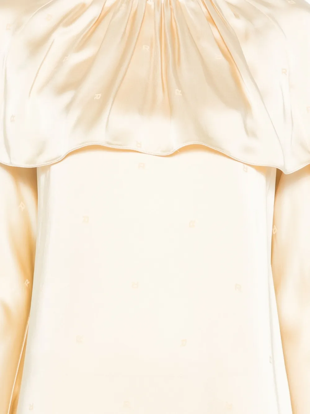 Rochas Draped Layered Mini Dress In Neutral
