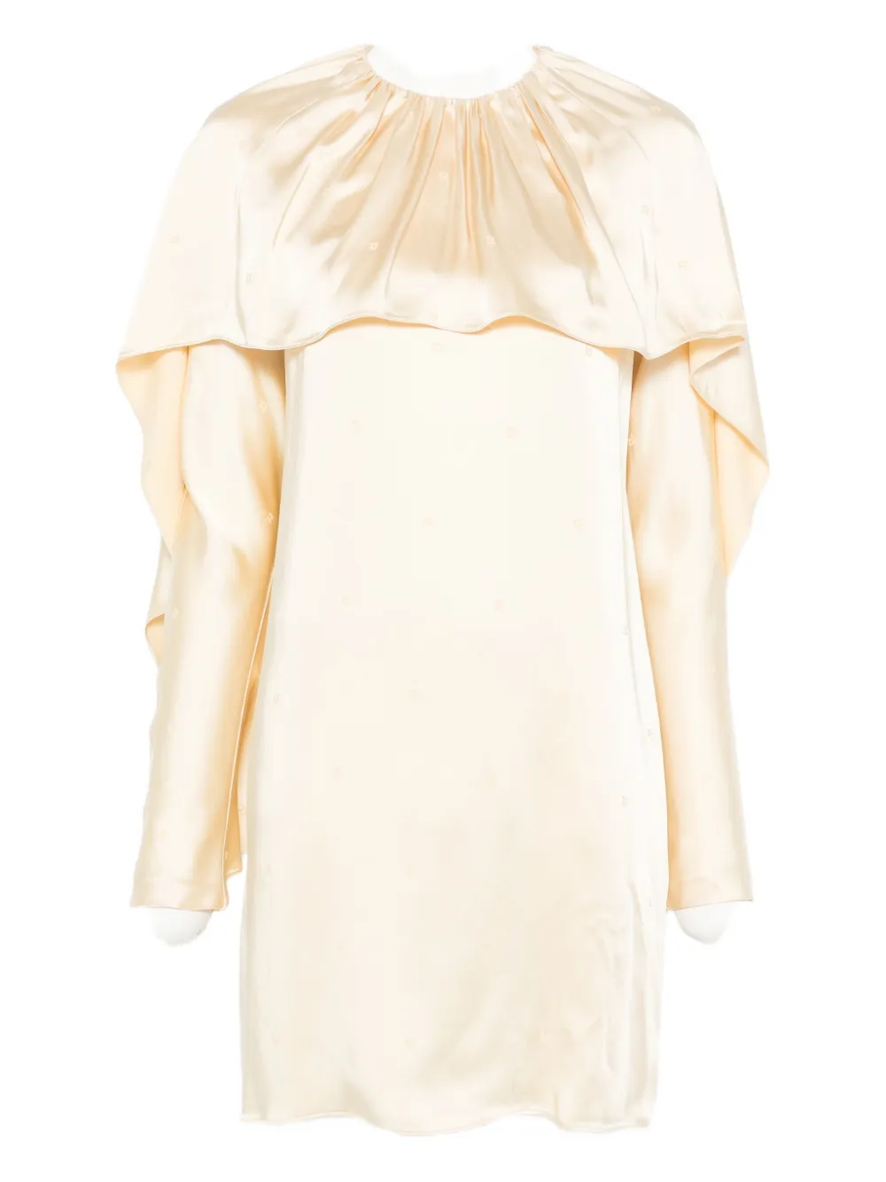 Rochas Draped Layered Mini Dress In Neutral