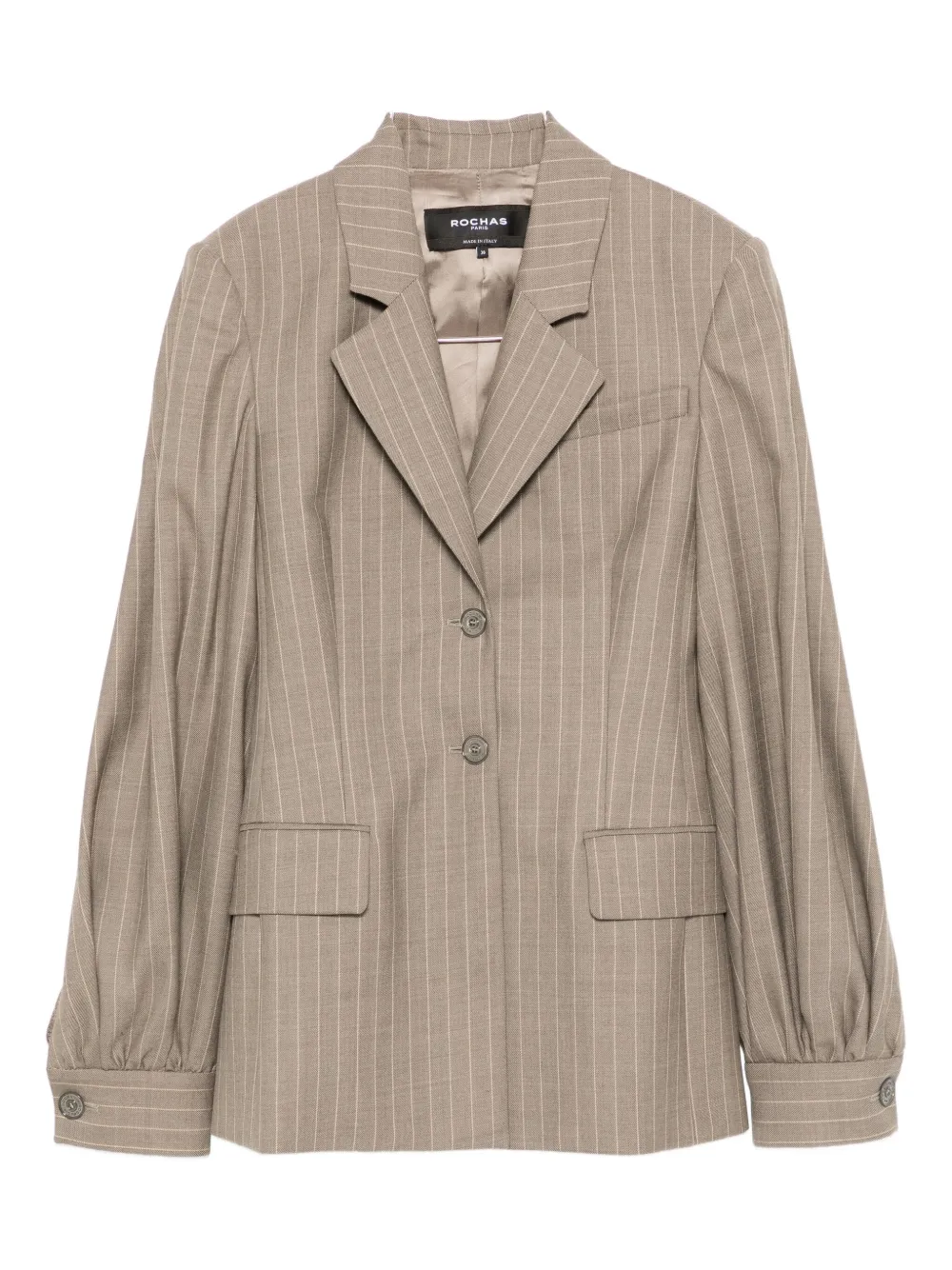 Rochas Striped Virgin-wool Blazer In Brown