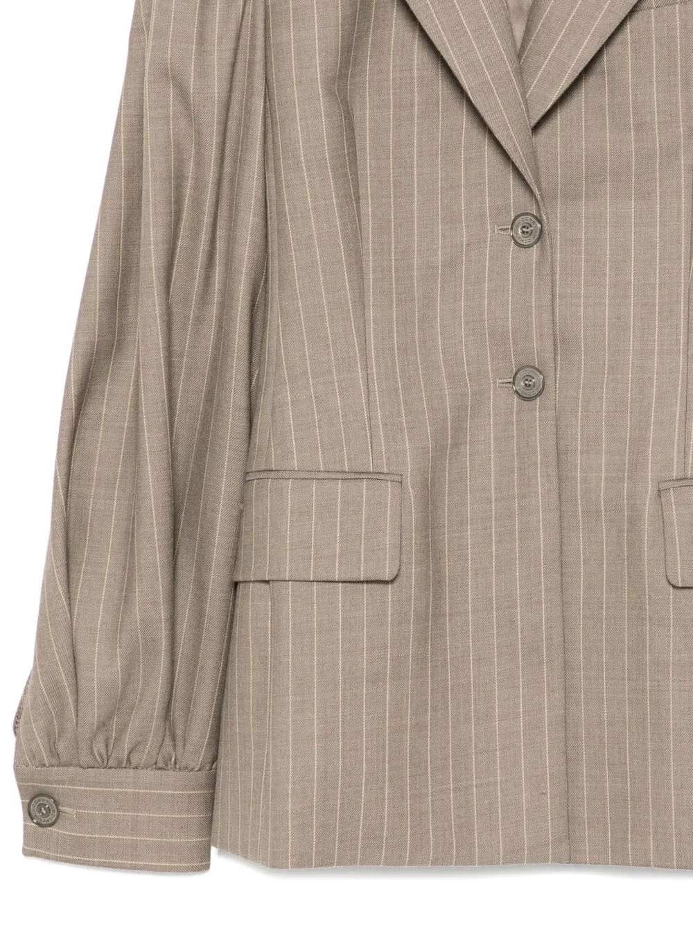 Rochas Striped Virgin-wool Blazer In Brown