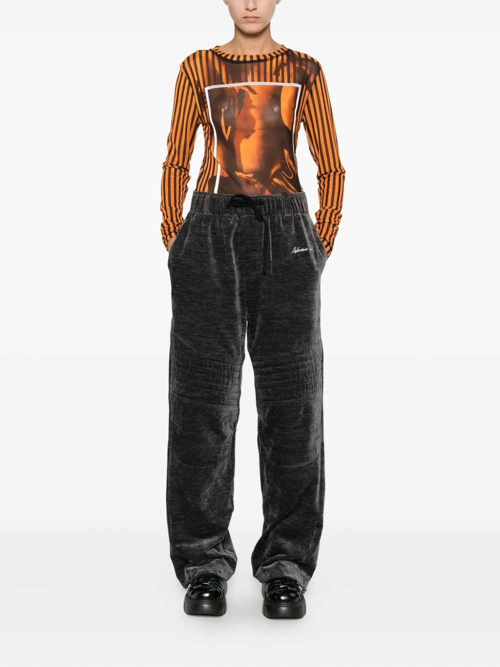 Andersson Bell Biker Track Pants In Gray