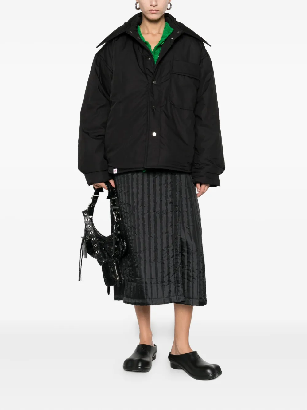 Charles Jeffrey Loverboy Gevoerde jas Zwart