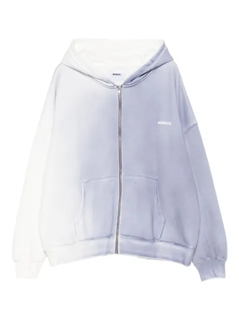 Bonsai ombré-effect zip-up hoodie