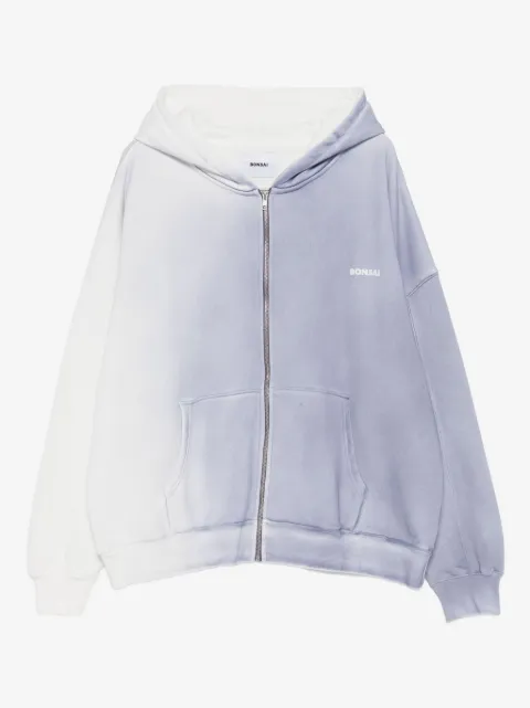 Bonsai ombré-effect zip-up hoodie