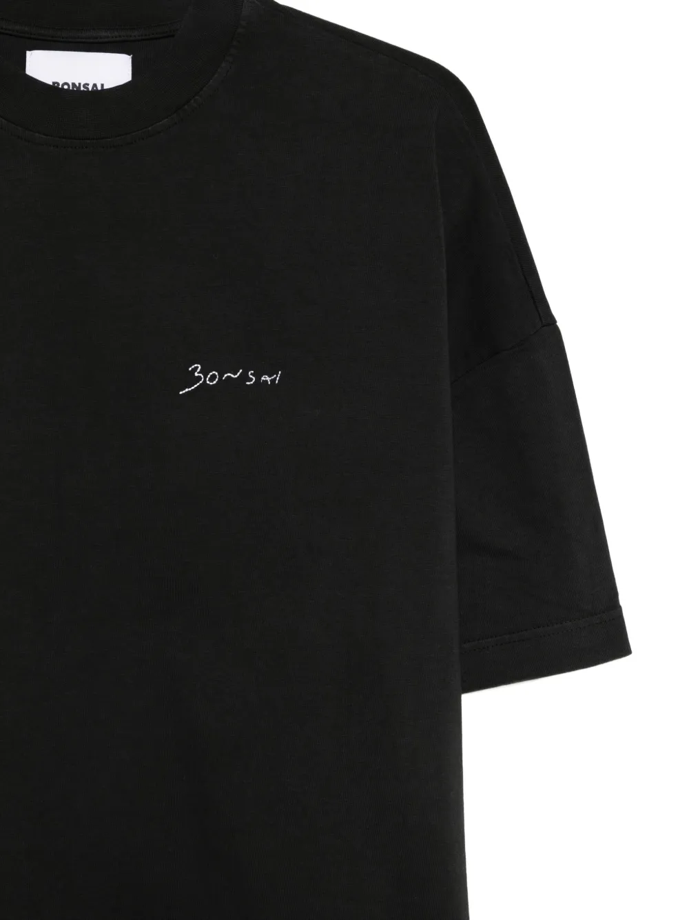 Bonsai T-shirt met geborduurd logo Zwart