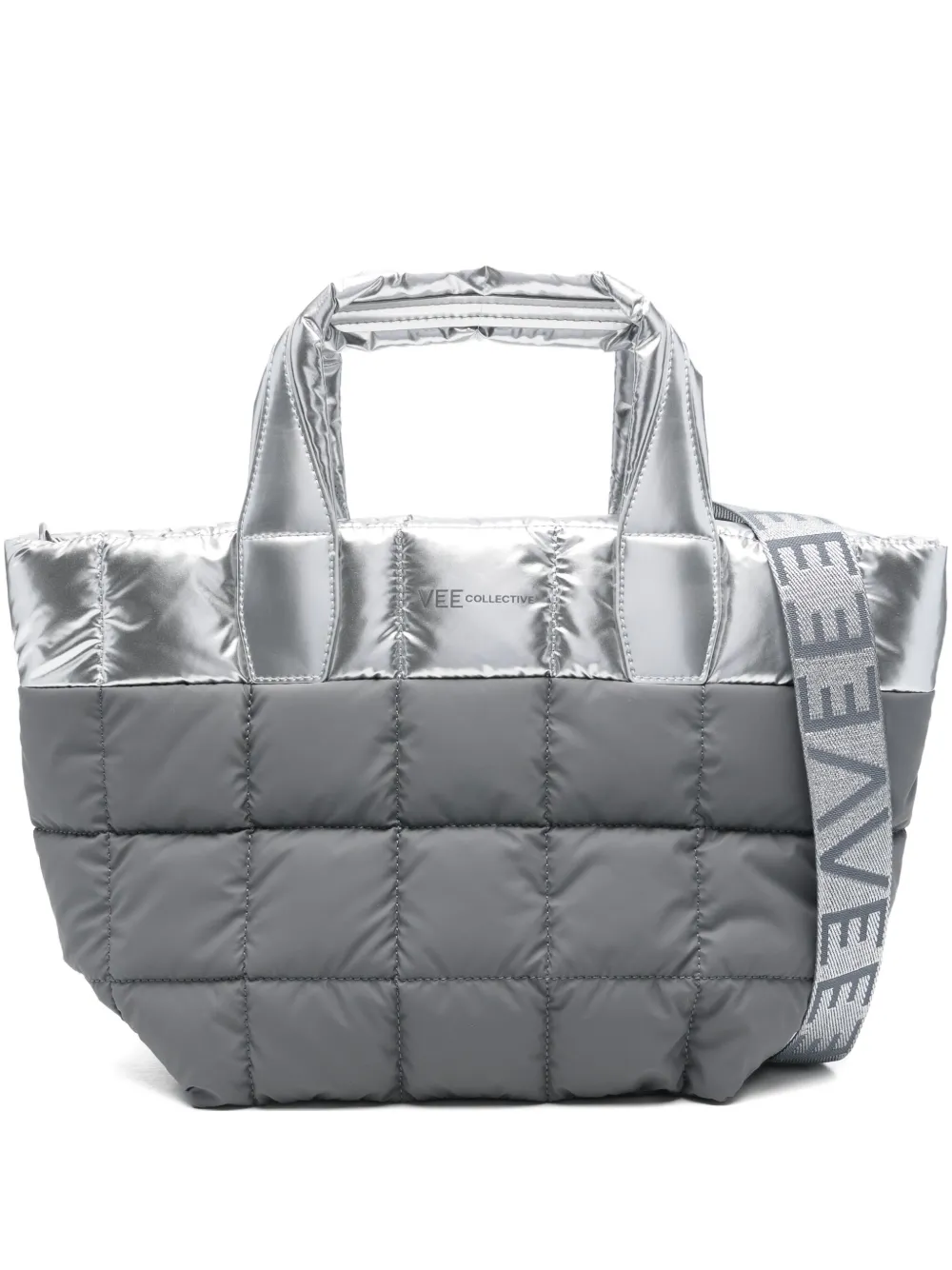 VeeCollective small Porter quilted tote bag | Grey | Image 1