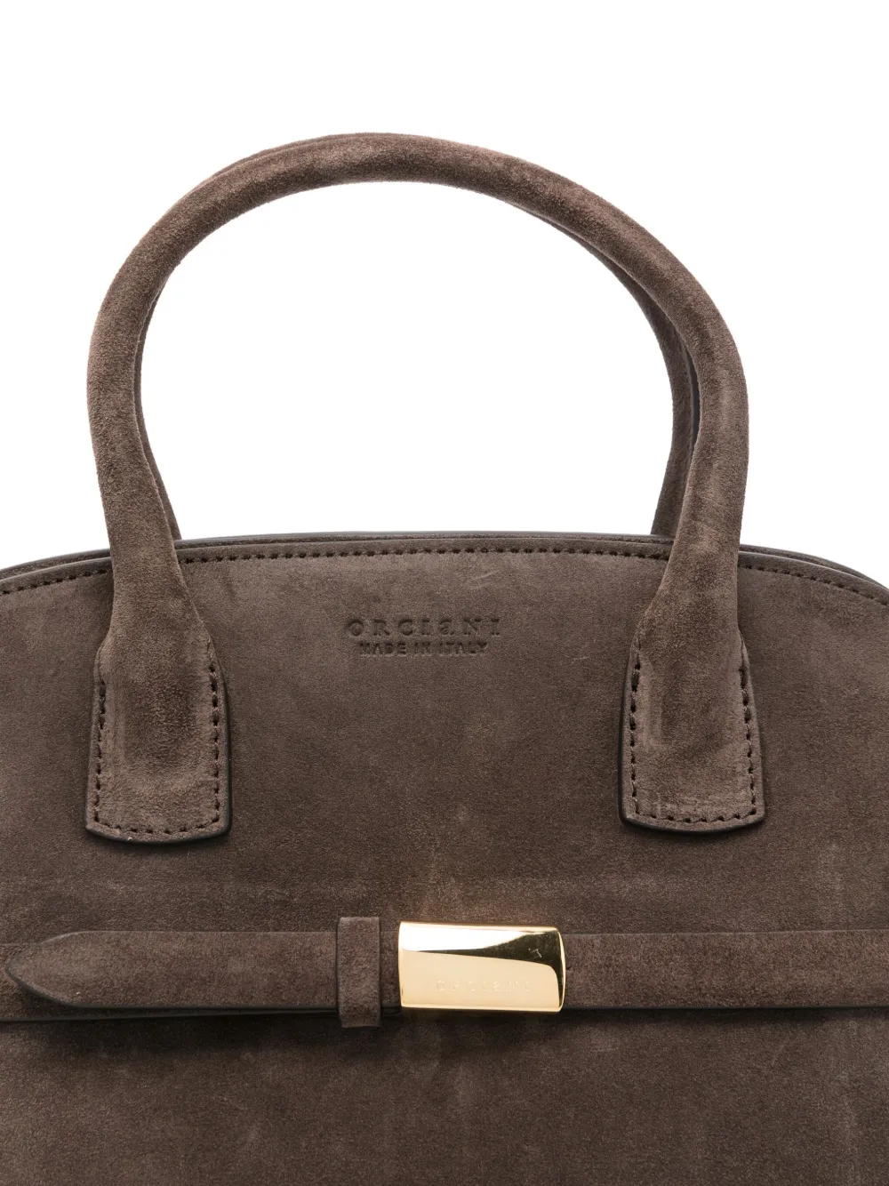 Orciani Aura suède shopper Bruin