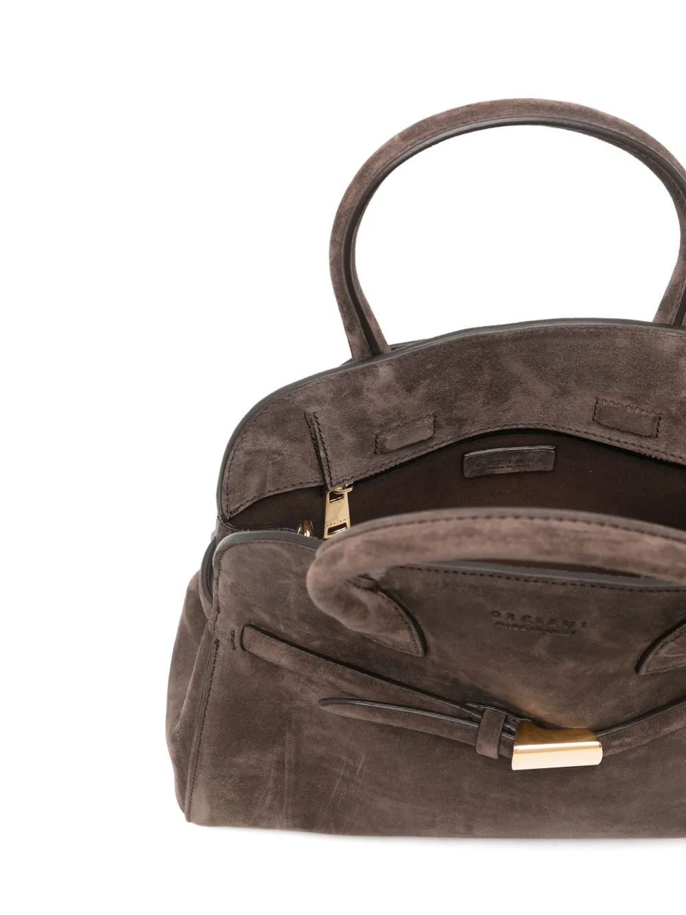 Orciani Aura suède shopper Bruin