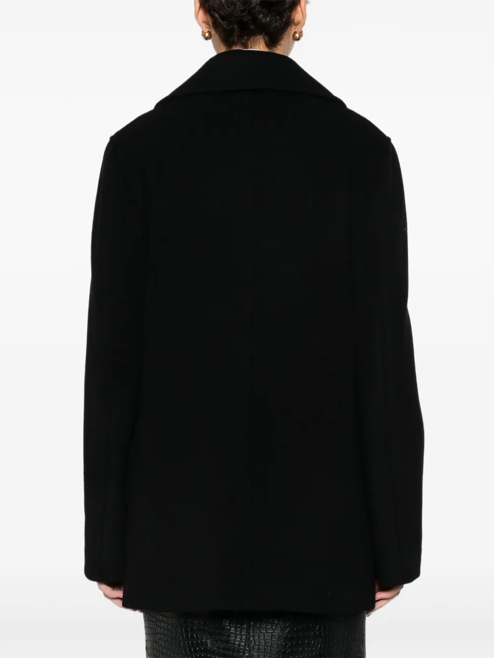 Manuel Ritz Sailorjas van wolblend met knopen Zwart