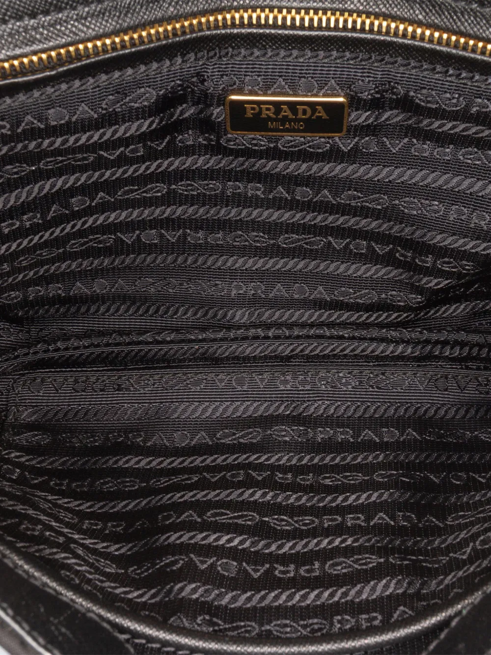 Pre-owned Prada 2000-2025 Impuntu Tessuto Chain Crossbody Bag In Black
