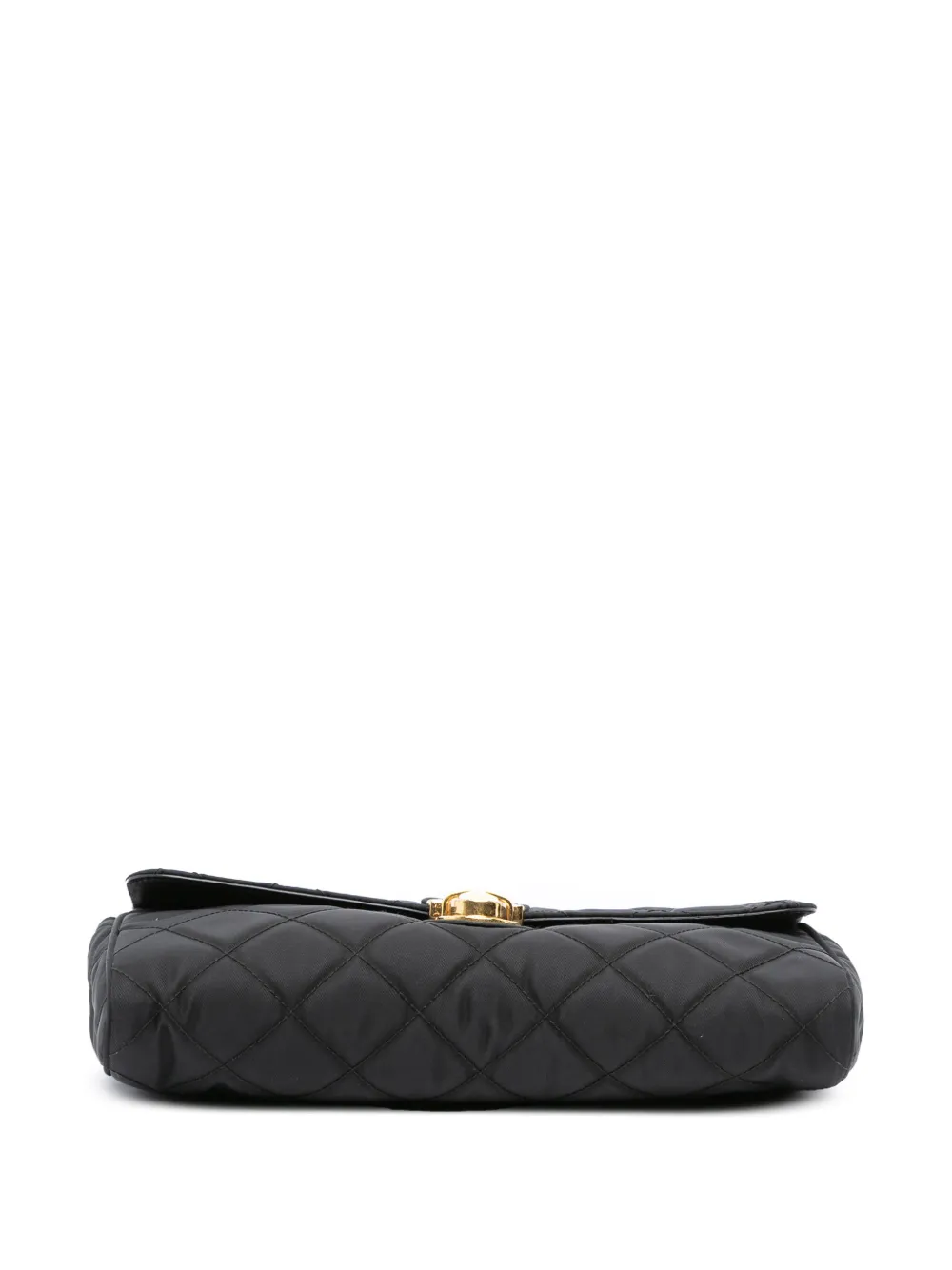 Pre-owned Prada 2000-2025 Impuntu Tessuto Chain Crossbody Bag In Black